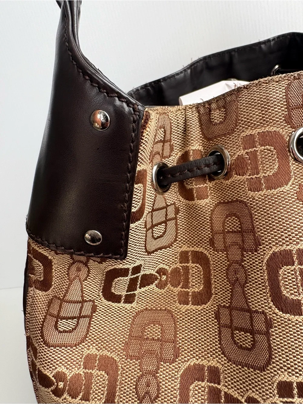 Gucci Horsebit Hobo Bag Canvas/Leather  Large Tote EUC 506631